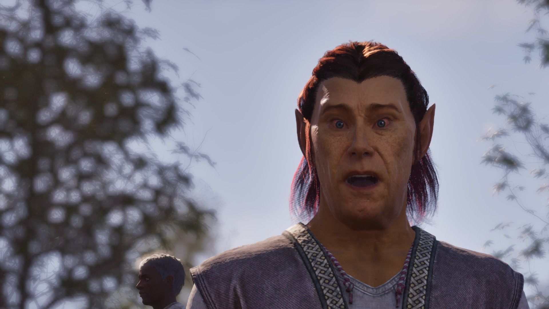 Hirtel, an elf, looks shocked