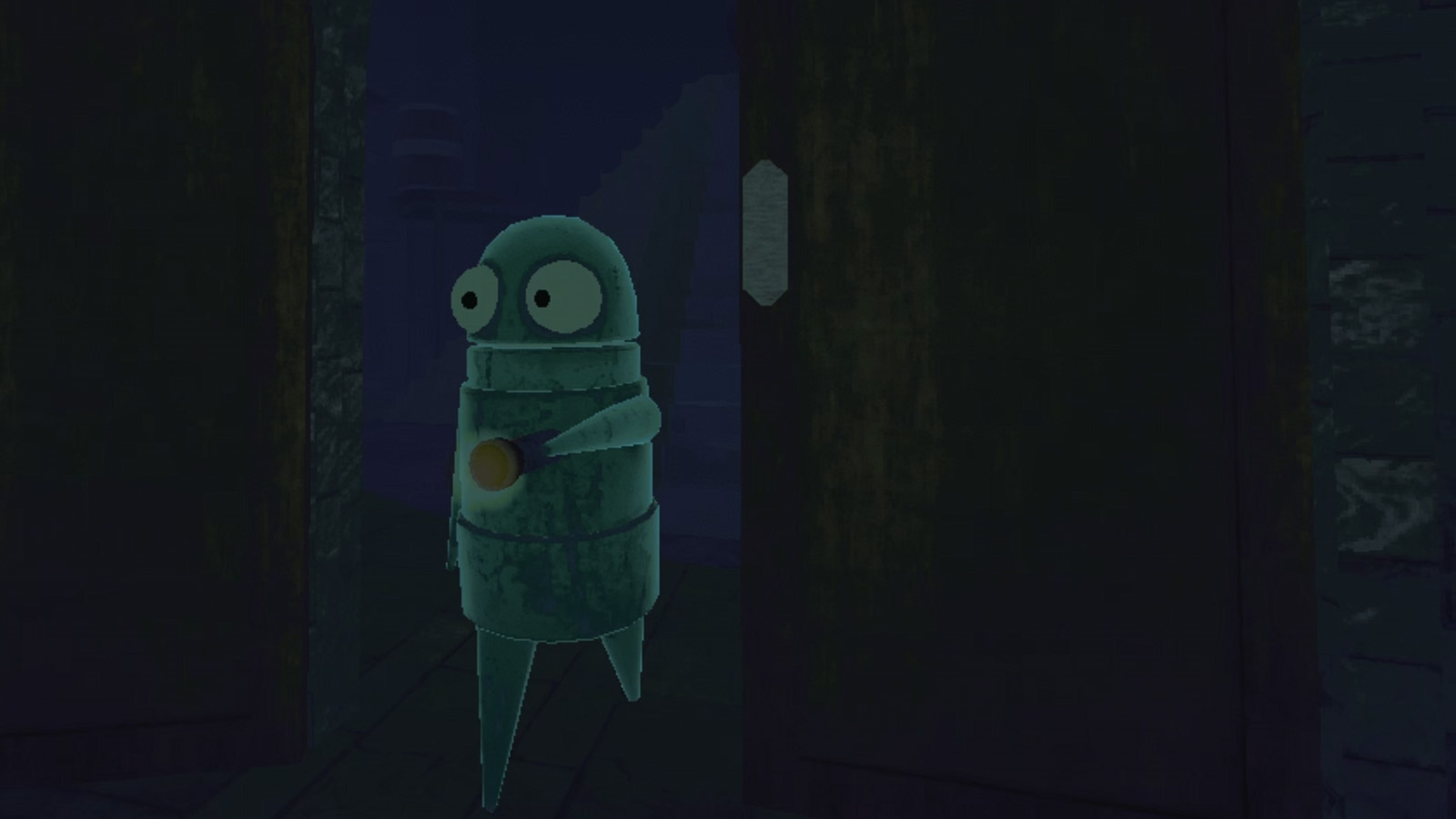 A Semibot in REPO holding a flashlight. 